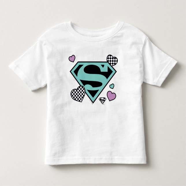 Camiseta De Bebé Chica de patinaje Supergirl Hearts S-Shield (Anverso)