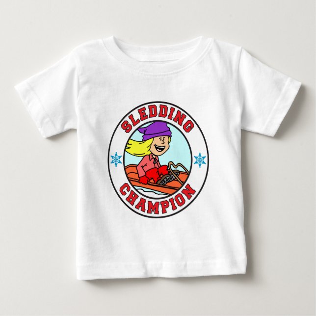 Camiseta De Bebé Chica de Personalizado Campeón de Dorso (Anverso)