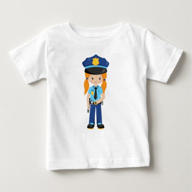 Camiseta De Bebé Chica de policía, agente de policía, policía, Nara (Anverso)