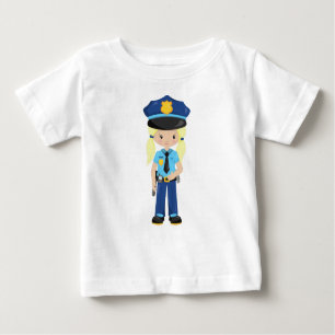 Camiseta De Bebé Chica de policía, agente de policía, policía, pelo
