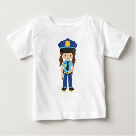 Camiseta De Bebé Chica de Policía, Oficial de Policía, Policía, Cab