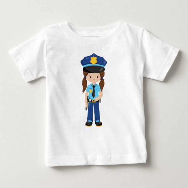Camiseta De Bebé Chica de Policía, Oficial de Policía, Policía, Cab (Anverso)