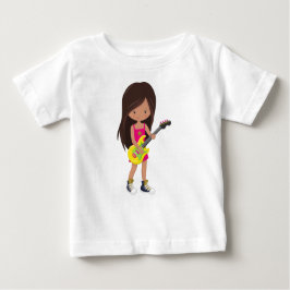 Camiseta De Bebé Chica de rock, Chica Latina, guitarrista, banda, m