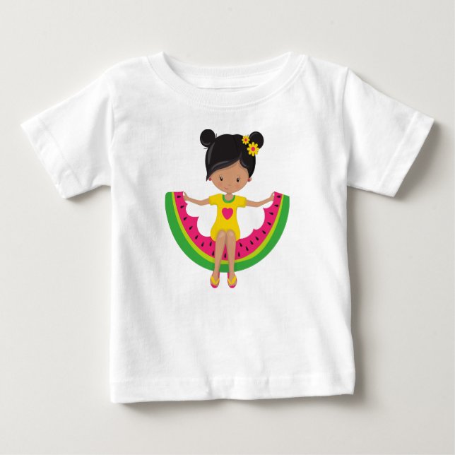 Camiseta De Bebé Chica de sandía, Chica Latina, Vestido, Flip Flops (Anverso)