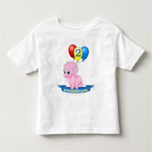 Camiseta De Bebé Chica de segundo cumpleaños pequeño bebé tricerato