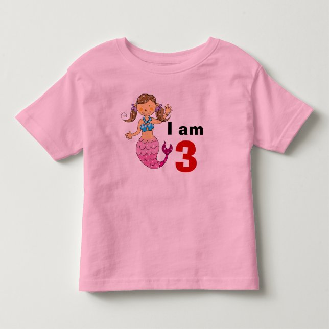 Camiseta De Bebé chica de sirena de 3 años (Anverso)