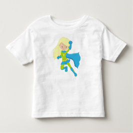 Camiseta De Bebé Chica de superhéroes, Chica Cute, pelo rubio, cabo