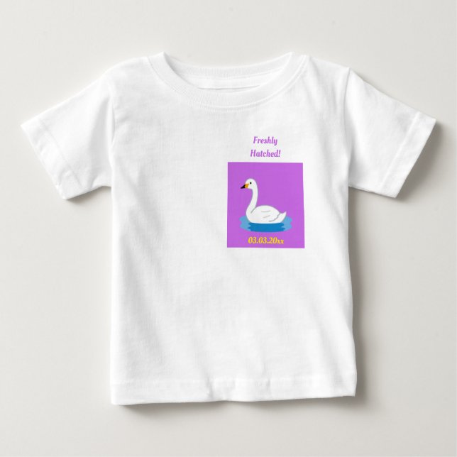 Camiseta De Bebé Chica de tema de cisne de cute Baby Shower (Anverso)