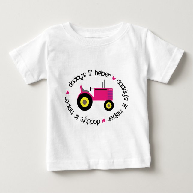 Camiseta De Bebé Chica de Tractor de Lil Helper de Papi (Anverso)