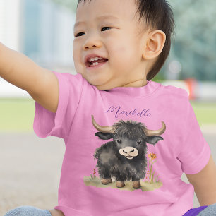 Camiseta De Bebé Chica de vaca en la zona alta del bebé