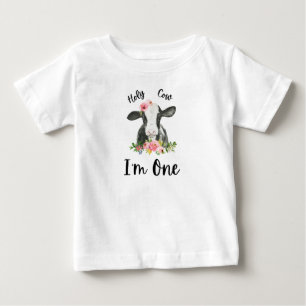 Camiseta De Bebé Chica de Vaca Santa Primer Fiesta de Cumpleaños