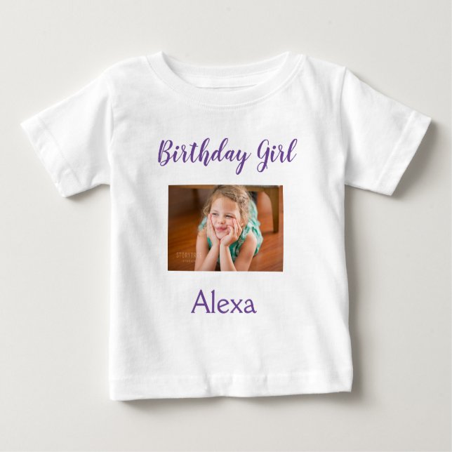 Camiseta De Bebé Chica del cumpleaños de la foto (Anverso)