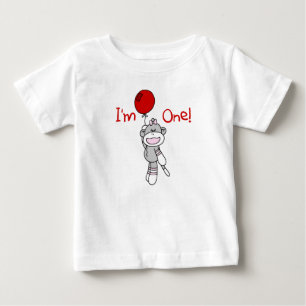 Camiseta De Bebé Chica del mono sock primer cumpleaños