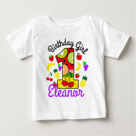 Camiseta De Bebé Chica del primer cumpleaños de Tutti frutti