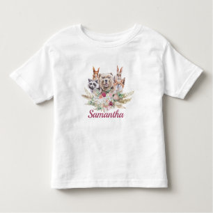 Camiseta De Bebé Chica dulce Boho Woodland Forest Animals
