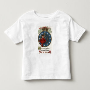 Camiseta De Bebé Chica en rojo sentado en el reloj