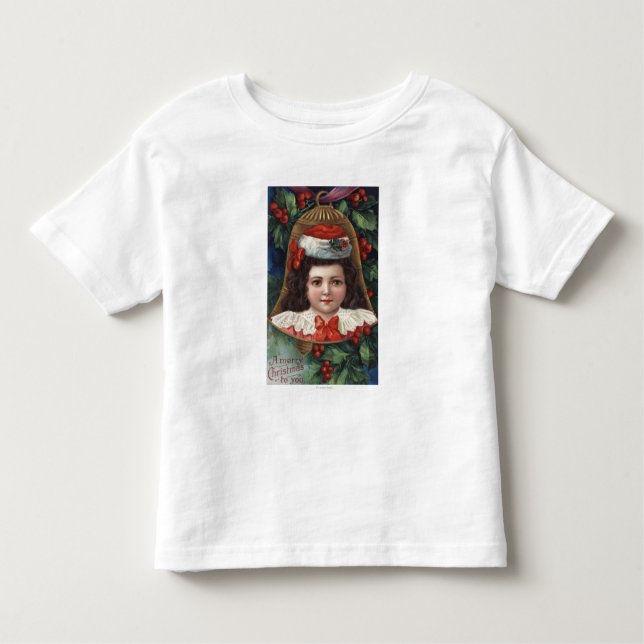 Camiseta De Bebé Chica en Santa Hat en Bell (Anverso)