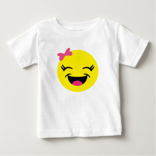 Camiseta De Bebé Chica feliz de la emoji