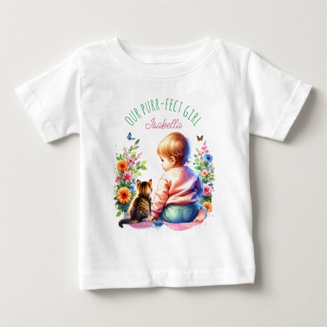 Camiseta De Bebé Chica fuera de Purr-fect | Personalizado (Anverso)