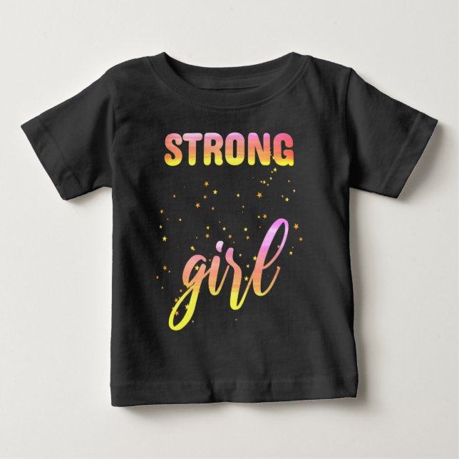 Camiseta De Bebé Chica Fuerte Pastel Star (Anverso)