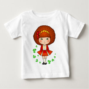 Camiseta De Bebé Chica irlandés vestido de rojo con rocas de champá