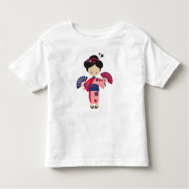Camiseta De Bebé Chica japonés, Japón, Chica íntimo, Kimono rosa