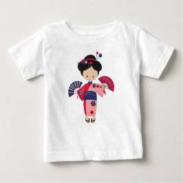 Camiseta De Bebé Chica Japonesa, Japón, Chica Linda, Kimono Rosa