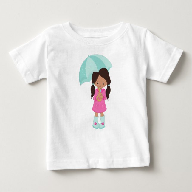 Camiseta De Bebé Chica Latina, Chica con Gabardina, Chica con Parag (Anverso)