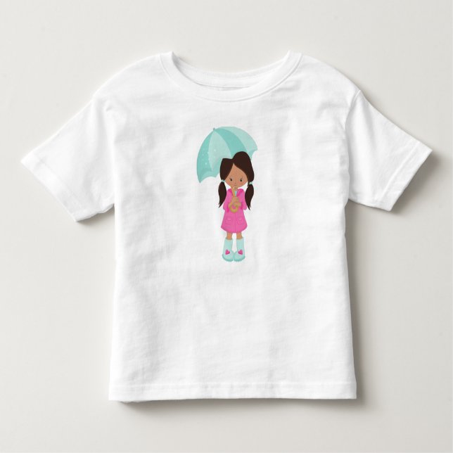 Camiseta De Bebé Chica Latina, Chica con Impermeable, Chica con Par (Anverso)
