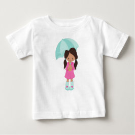 Camiseta De Bebé Chica Latina, Chica con Impermeable, Chica con Par