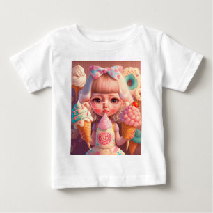 Camiseta De Bebé Chica linda de helado