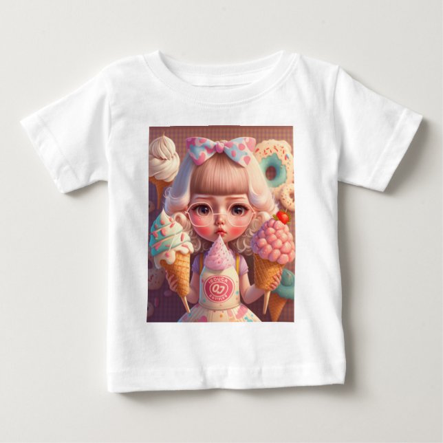 Camiseta De Bebé Chica linda de helado (Anverso)
