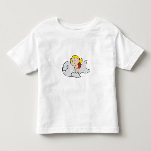 Camiseta De Bebé Chica nadando con delfín