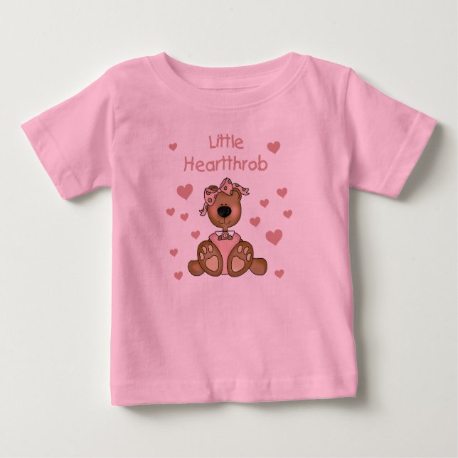 Camiseta De Bebé Chica Oso Little Heartthrob (Anverso)