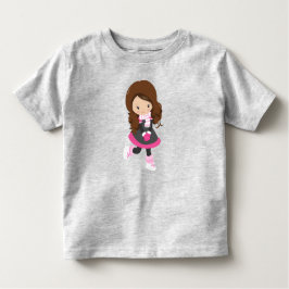 Camiseta De Bebé Chica patinando sobre hielo, Chica linda, Cabello 