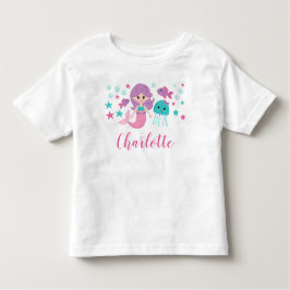 Camiseta De Bebé Chica personalizada de Sirena Cuta