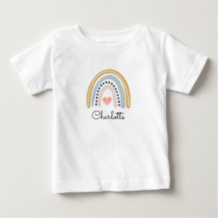 Camiseta De Bebé Chica personalizado del arcoiris de color de agua 