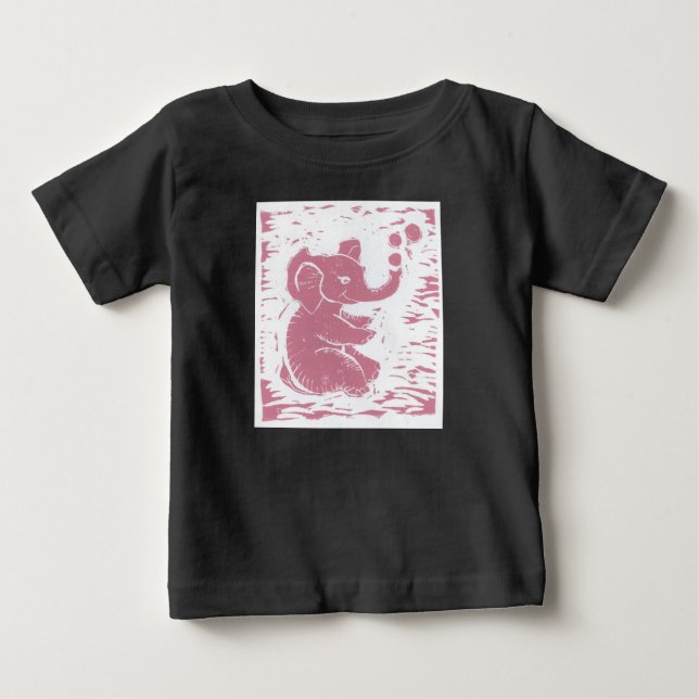 Camiseta De Bebé Chica Pink Elephant Baby aparel (Anverso)