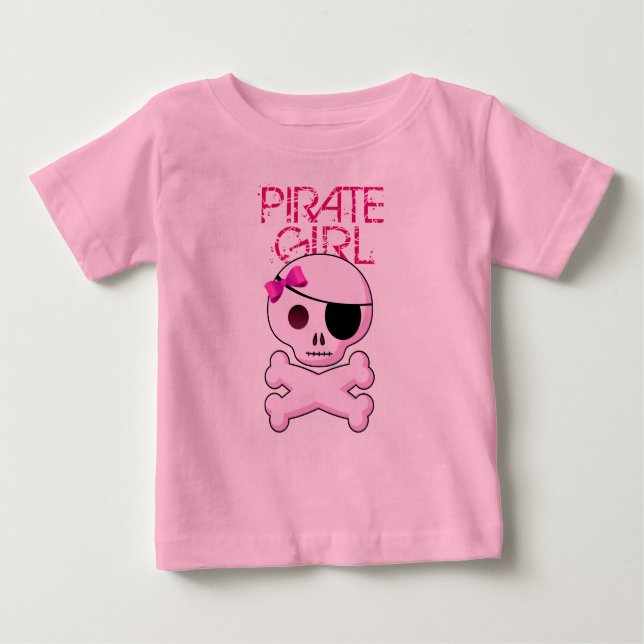 Camiseta De Bebé Chica pirata - Fiesta pirata infantil TShirt (Anverso)