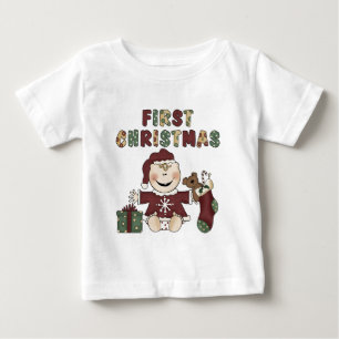 Camiseta De Bebé Chica primera Navidad vacaciones