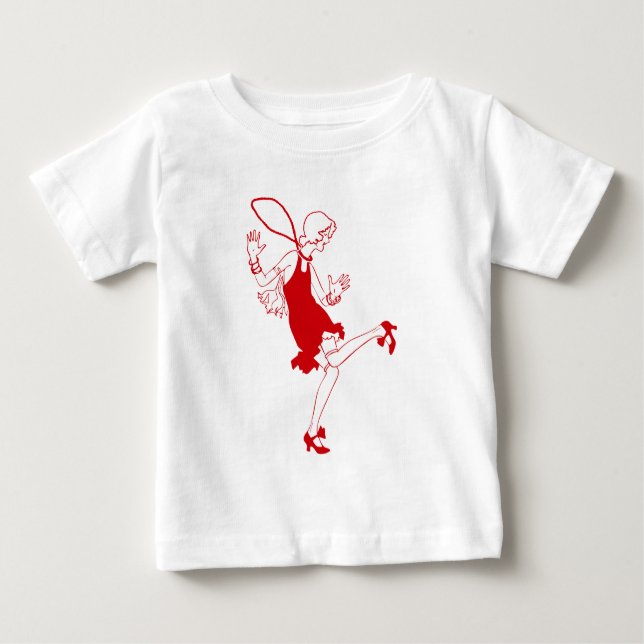 Camiseta De Bebé chica rojo de zapatillas (Anverso)