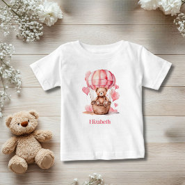 Camiseta De Bebé Chica rosa de globo aerostático de Teddy Bear Pers