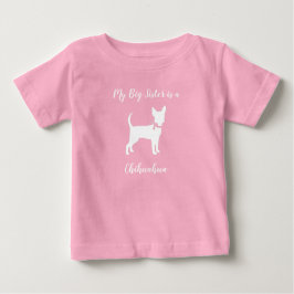 Camiseta De Bebé Chica rosa de la Baby Shower del perro chihuahua