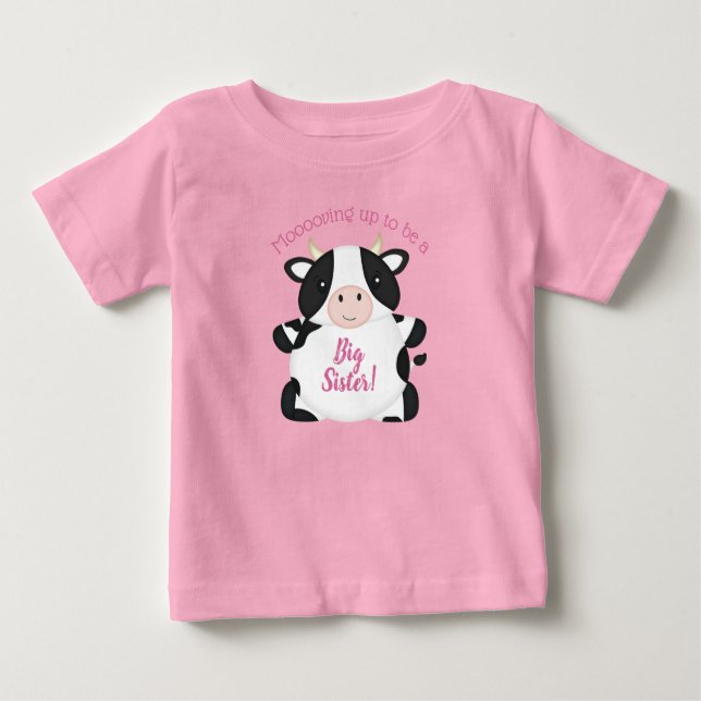 Camiseta De Bebé Chica rosa de la granja Baby Shower de vaca (Anverso)