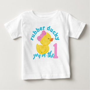 Camiseta De Bebé Chica Rubber Ducky Eres el primer cumpleaños