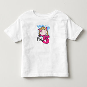 Camiseta De Bebé Chica rubio, soy cinco