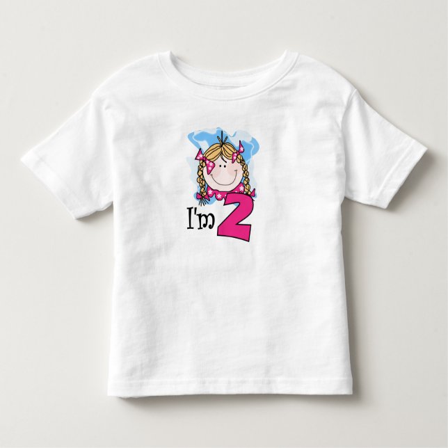 Camiseta De Bebé Chica rubio soy dos (Anverso)