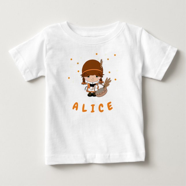 Camiseta De Bebé Chica rural de Bonito personalizada (Anverso)
