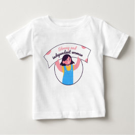 Camiseta De Bebé Chica sosteniendo un Rótulo azul