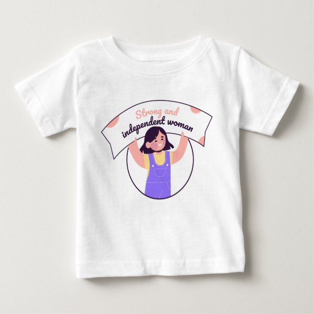 Camiseta De Bebé Chica sosteniendo un Rótulo morado (Anverso)
